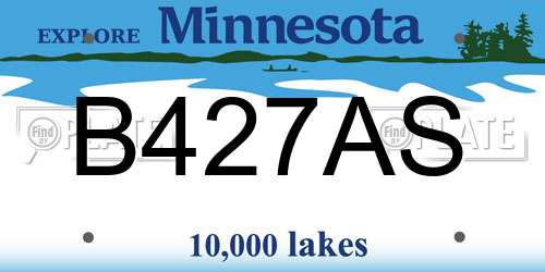 B427AS Minnesota License Plate