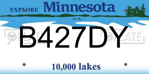 B427DY Minnesota License Plate