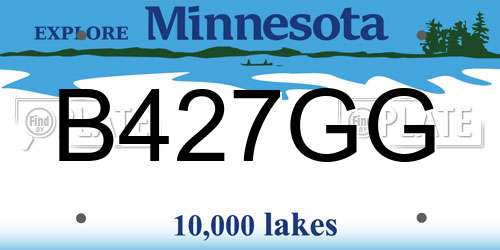B427GG Minnesota License Plate