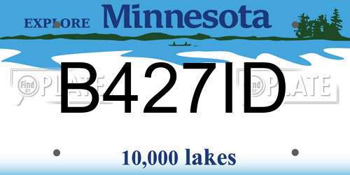 B427ID Minnesota License Plate