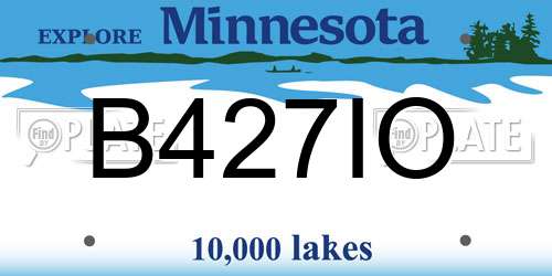 B427IO Minnesota License Plate