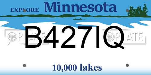 B427IQ Minnesota License Plate