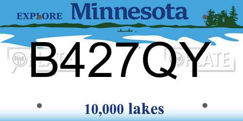 B427QY Minnesota License Plate