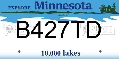B427TD Minnesota License Plate