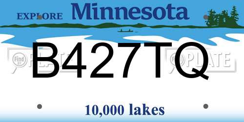 B427TQ Minnesota License Plate