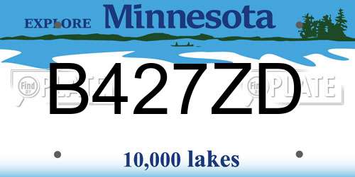 B427ZD Minnesota License Plate