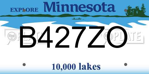 B427ZO Minnesota License Plate
