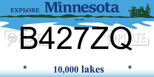 B427ZQ Minnesota License Plate