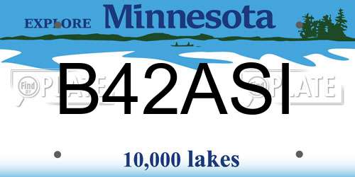 B42ASI Minnesota License Plate