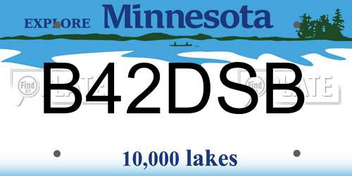 B42DSB Minnesota License Plate