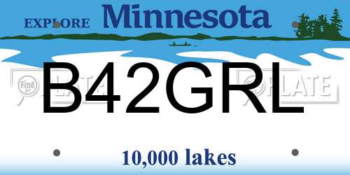 B42GRL Minnesota License Plate