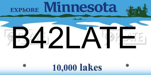 B42LATE Minnesota License Plate