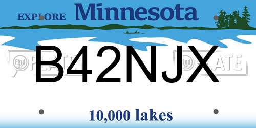 B42NJX Minnesota License Plate