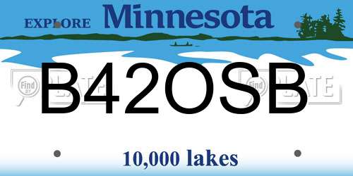 B42OSB Minnesota License Plate