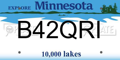 B42QRI Minnesota License Plate