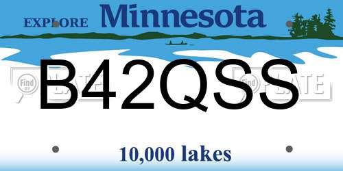 B42QSS Minnesota License Plate