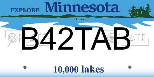 B42TAB Minnesota License Plate