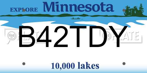 B42TDY Minnesota License Plate