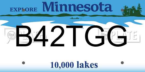 B42TGG Minnesota License Plate