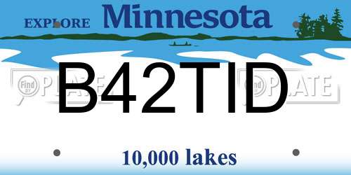 B42TID Minnesota License Plate