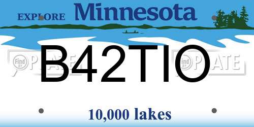 B42TIO Minnesota License Plate
