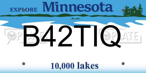 B42TIQ Minnesota License Plate