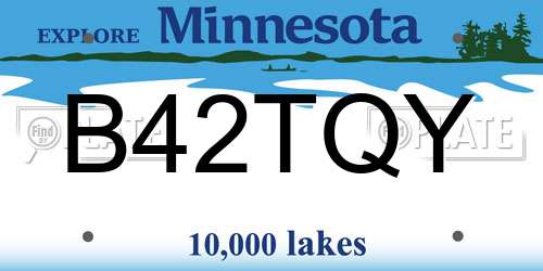B42TQY Minnesota License Plate