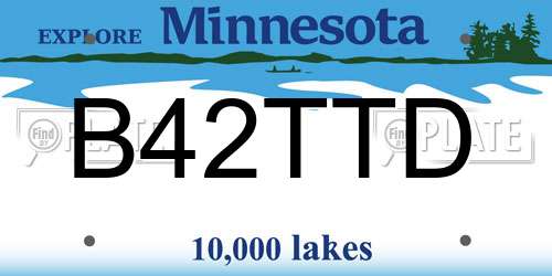 B42TTD Minnesota License Plate