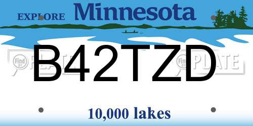 B42TZD Minnesota License Plate