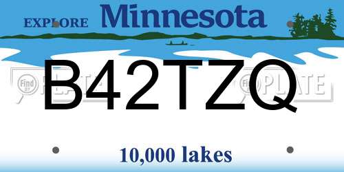 B42TZQ Minnesota License Plate