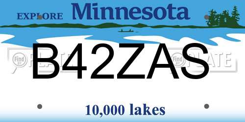 B42ZAS Minnesota License Plate