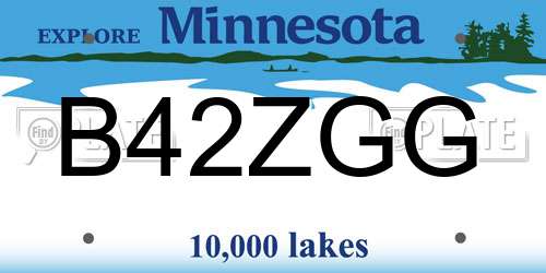 B42ZGG Minnesota License Plate