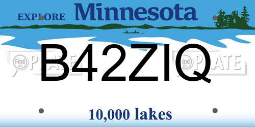 B42ZIQ Minnesota License Plate