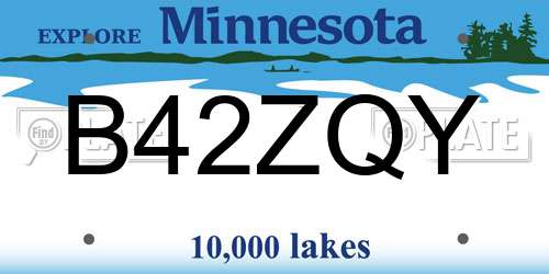 B42ZQY Minnesota License Plate