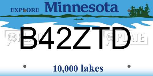 B42ZTD Minnesota License Plate