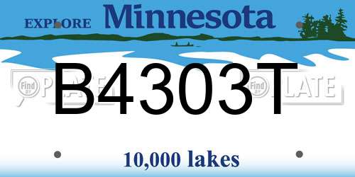 B4303T Minnesota License Plate