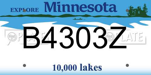 B4303Z Minnesota License Plate