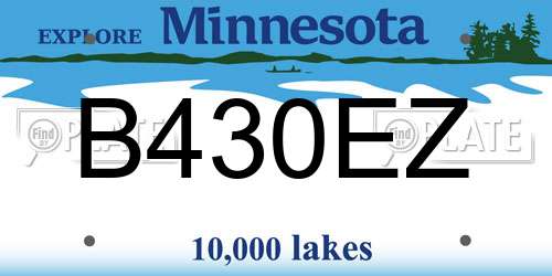 B430EZ Minnesota License Plate