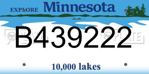 B439222 Minnesota License Plate