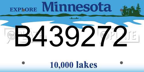 B439272 Minnesota License Plate