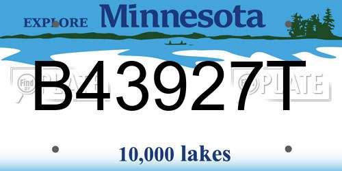 B43927T Minnesota License Plate