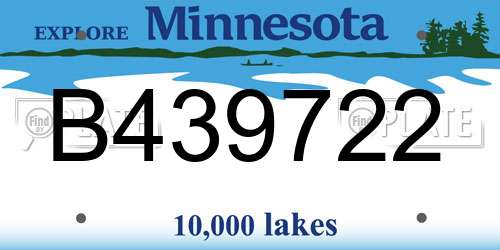 B439722 Minnesota License Plate
