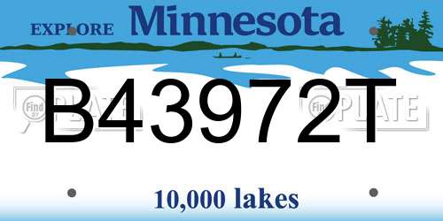B43972T Minnesota License Plate