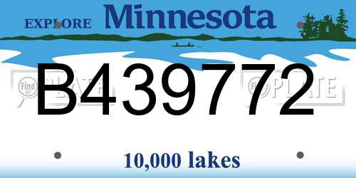 B439772 Minnesota License Plate