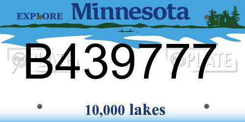 B439777 Minnesota License Plate