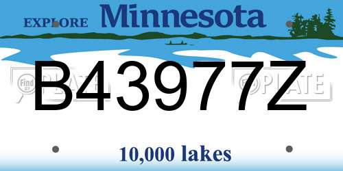 B43977Z Minnesota License Plate