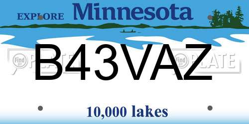 B43VAZ Minnesota License Plate