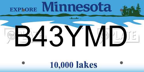 B43YMD Minnesota License Plate