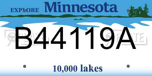 B44119A Minnesota License Plate