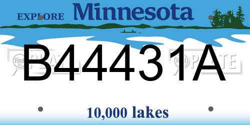 B44431A Minnesota License Plate
